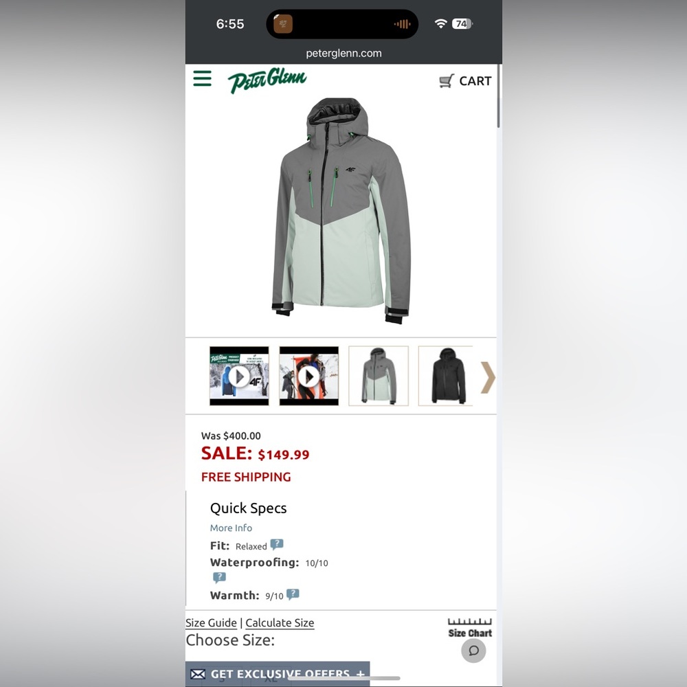 4F Ski Jacket - Men Size L